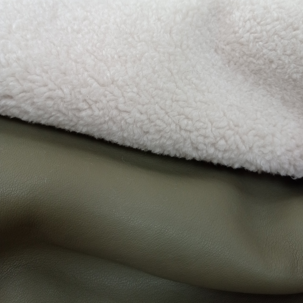 Дубленочная ткань барашек хаки