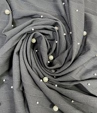 Костюмная серая полоска с жемчугом